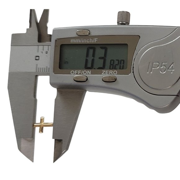 14K Yellow Gold Cross Post Stud Earrings K914 - Picture 5 of 7